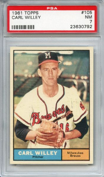1961 Topps 105 Carl Willey PSA NM 7