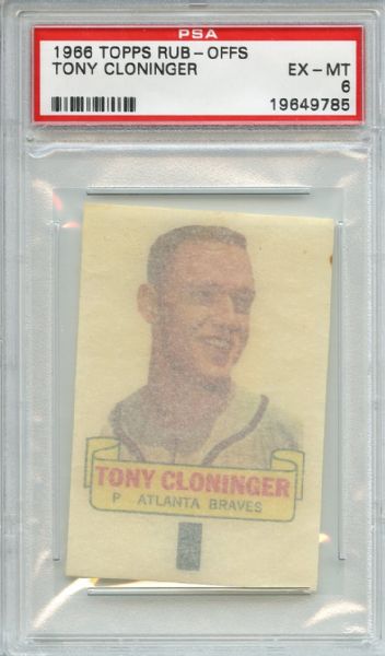 1966 Topps Rub Offs Tony Cloninger PSA EX-MT 6