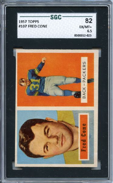 1957 Topps 107 Fred Cone SGC EX/MT+ 82 / 6.5
