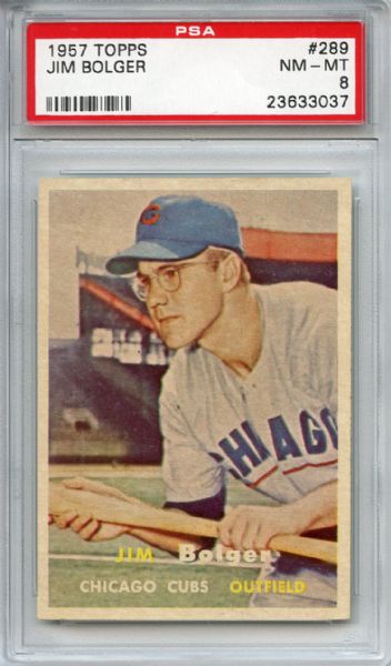 1957 Topps 289 Jim Bolger PSA NM-MT 8