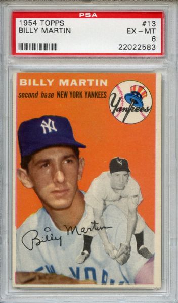 1954 Topps 13 Billy Martin PSA EX-MT 6