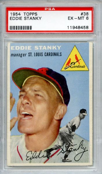 1954 Topps 38 Eddie Stanky PSA EX-MT 6