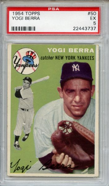 1954 Topps 50 Yogi Berra PSA EX 5