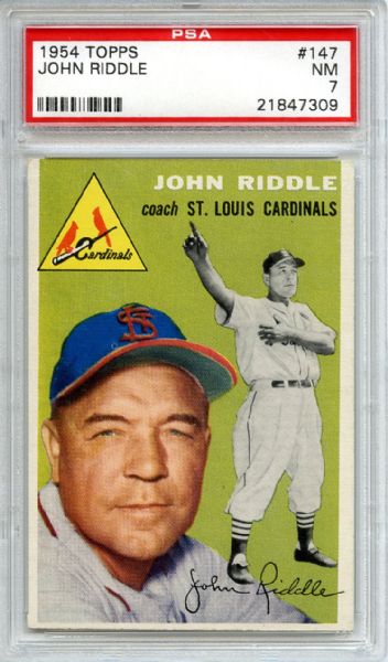 1954 Topps 147 John Riddle PSA NM 7