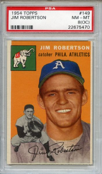 1954 Topps 149 Jim Robertson PSA NM-MT 8 (OC)