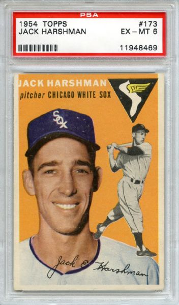 1954 Topps 173 Jack Harshman PSA EX-MT 6