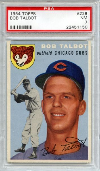 1954 Topps 229 Bob Talbot PSA NM 7