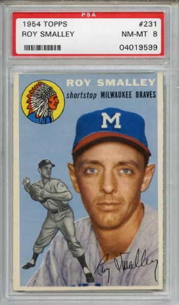 1954 Topps 231 Roy Smalley PSA NM-MT 8
