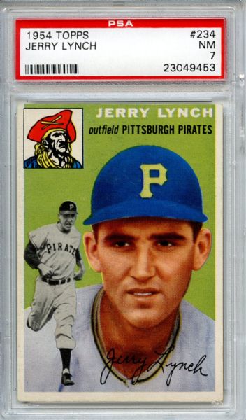 1954 Topps 234 Jerry Lynch PSA NM 7