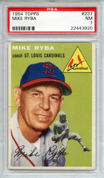 1954 Topps 237 Mike Ryba PSA NM 7