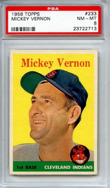 1958 Topps 233 Mickey Vernon PSA NM-MT 8