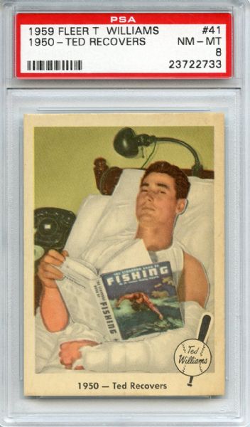 1959 Fleer Ted Williams 41 Recovers PSA NM-MT 8