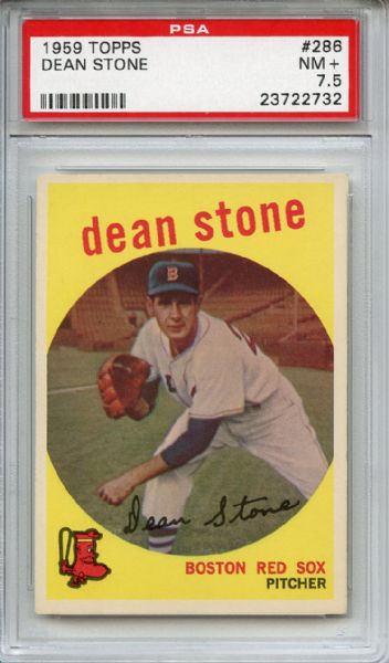 1959 Topps 286 Dean Stone PSA NM+ 7.5