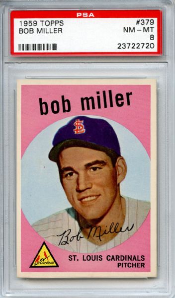 1959 Topps 379 Bob Miller PSA NM-MT 8