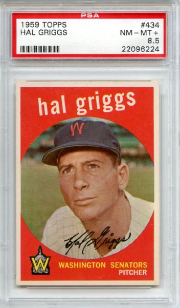 1959 Topps 434 Hal Griggs PSA NM-MT+ 8.5