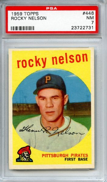 1959 Topps 446 Rocky Nelson PSA NM 7