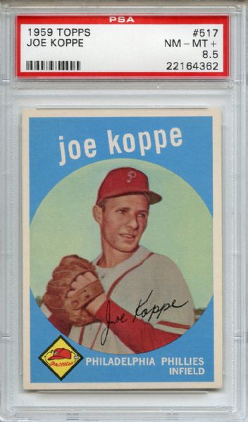 1959 Topps 517 Joe Koppe PSA NM-MT+ 8.5