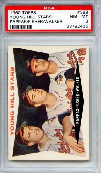 1960 Topps 399 Young Hill Stars PSA NM-MT 8