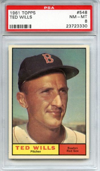 1961 Topps 548 Ted Wills PSA NM-MT 8