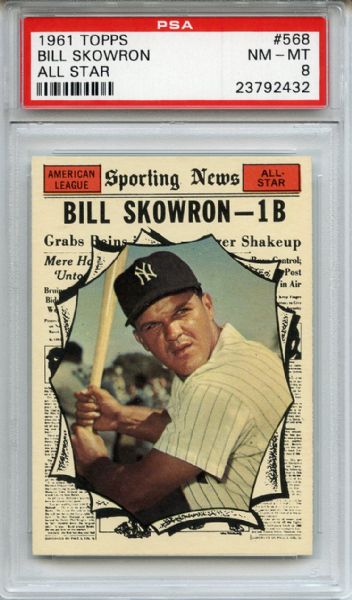 1961 Topps 568 Bill Skowron All Star PSA NM-MT 8