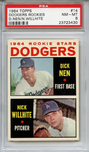 1964 Topps 14 Los Angeles Dodgers Rookies PSA NM-MT 8