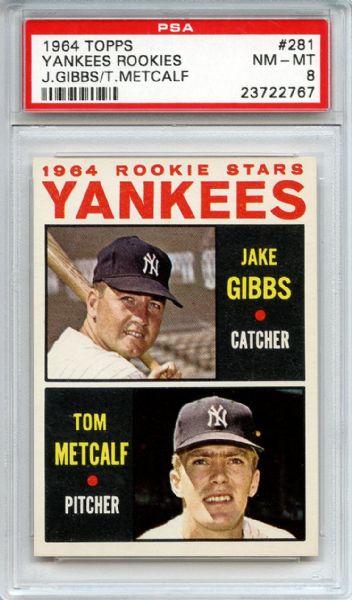 1964 Topps 281 New York Yankees Rookies PSA NM-MT 8