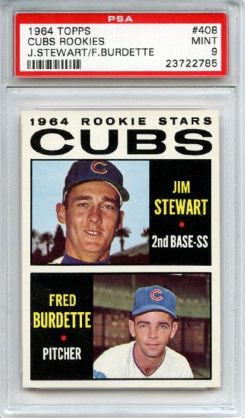 1964 Topps 408 Chicago Cubs Rookies PSA MINT 9