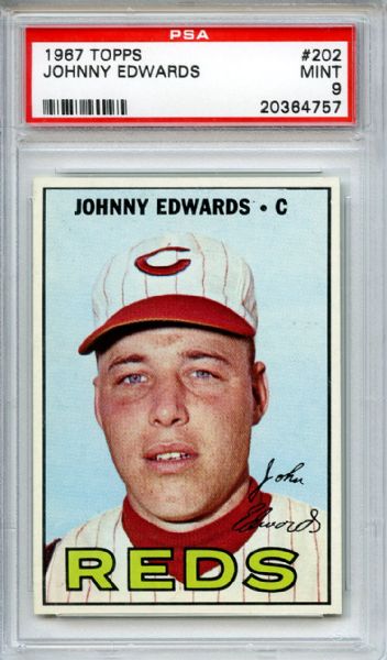 1967 Topps 202 Johnny Edwards PSA MINT 9