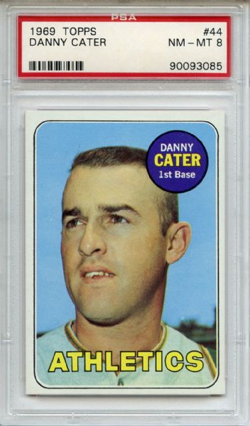 1969 Topps 44 Danny Cater PSA NM-MT 8