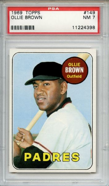 1969 Topps 149 Ollie Brown PSA NM 7