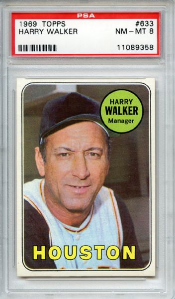 1969 Topps 633 Harry Walker PSA NM-MT 8