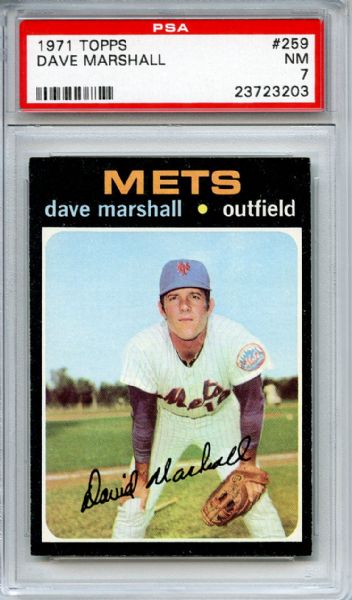 1971 Topps 259 Dave Marshall PSA NM 7