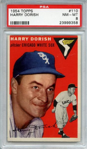 1954 Topps 110 Harry Dorish PSA NM-MT 8
