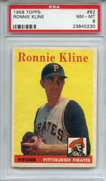 1958 Topps 82 Ronnie Kline PSA NM-MT 8