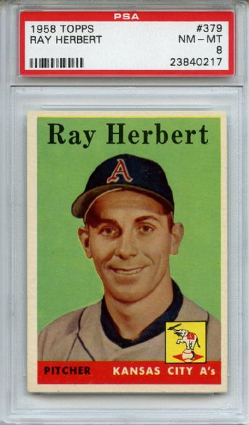 1958 Topps 379 Ray Herbert PSA NM-MT 8