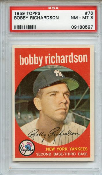1959 Topps 76 Bobby Richardson PSA NM-MT 8