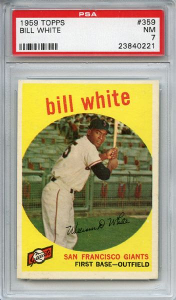 1959 Topps 359 Bill White RC PSA NM 7
