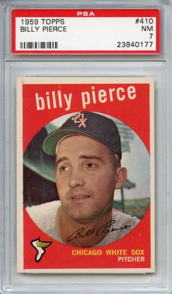 1959 Topps 410 Billy Pierce PSA NM 7