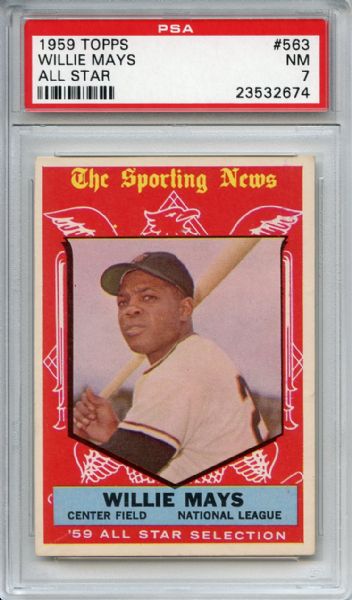 1959 Topps 563 Willie Mays All Star PSA NM 7
