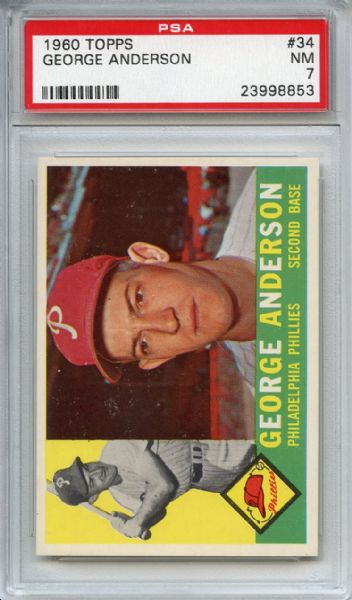 1960 Topps 34 George Anderson PSA NM 7