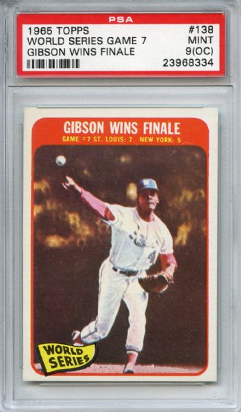 1965 Topps 138 World Series Game 7 Bob Gibson PSA MINT 9 (OC)