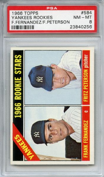 1966 Topps 584 New York Yankees Rookies Fritz Peterson PSA NM-MT 8