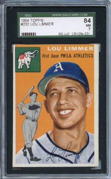 1954 Topps 232 Lou Limmer SGC NM 84 / 7