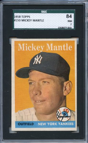 1958 Topps 150 Mickey Mantle SGC NM 84 / 7