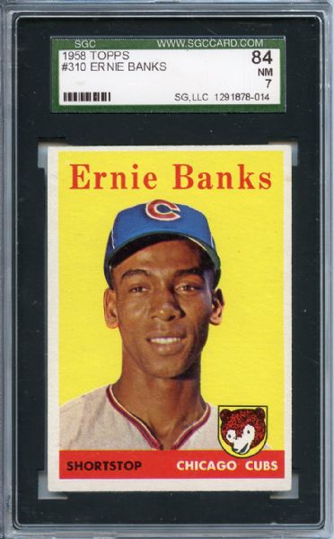 1958 Topps 310 Ernie Banks SGC NM 84 / 7
