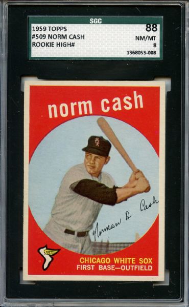 1959 Topps 509 Norm Cash RC SGC NM/MT 88 / 8