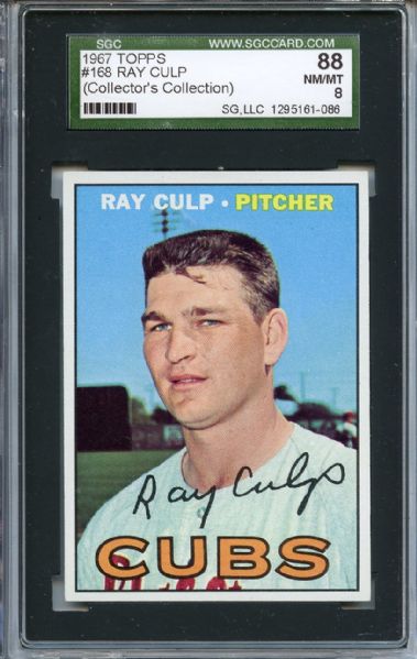 1967 Topps 168 Ray Culp SGC NM/MT 88 / 8