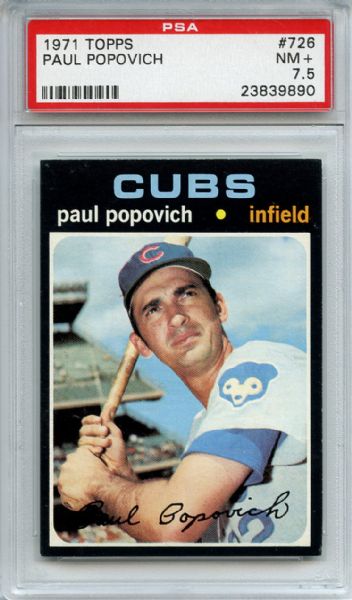 1971 Topps 726 Paul Popovich PSA NM+ 7.5