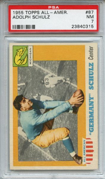 1955 Topps All American 87 Adolph Schulz PSA NM 7