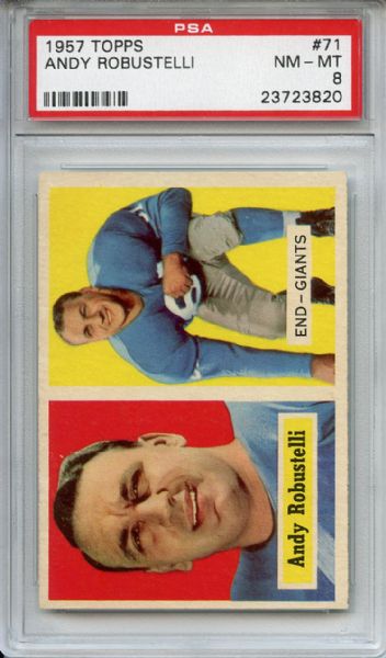 1957 Topps 71 Andy Robustelli PSA NM-MT 8
